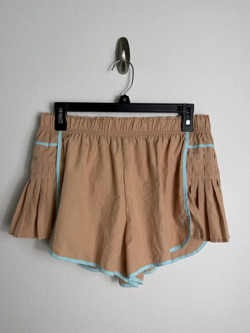 FP Movement Womens Easy Tiger Shorts Tan And Blue Workout Running Size Small
